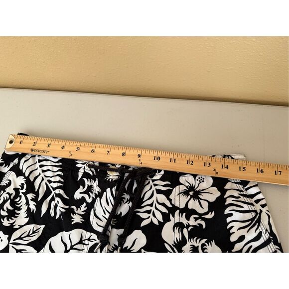 LAUREN RALPH LAUREN Women Black White Floral Cotton Cropped Pants SZ 10 - Picture 9 of 10